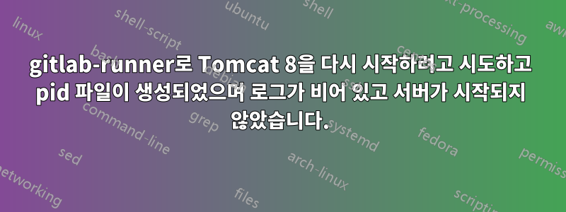 gitlab-runner로 Tomcat 8을 다시 시작하려고 시도하고 pid 파일이 생성되었으며 로그가 비어 있고 서버가 시작되지 않았습니다.