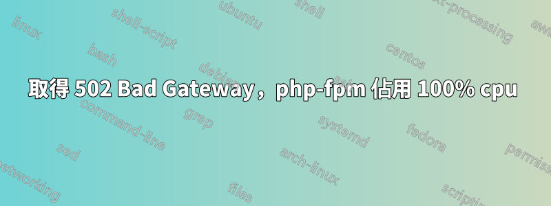 取得 502 Bad Gateway，php-fpm 佔用 100% cpu