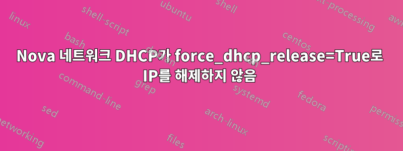 Nova 네트워크 DHCP가 force_dhcp_release=True로 IP를 해제하지 않음