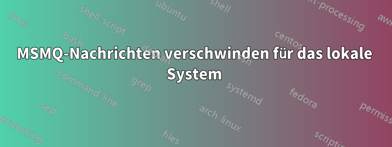 MSMQ-Nachrichten verschwinden für das lokale System