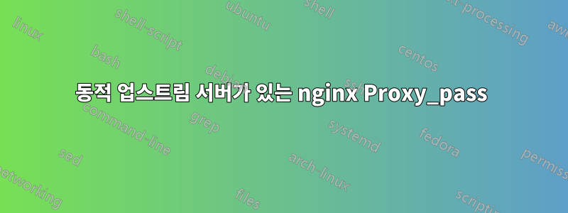 동적 업스트림 서버가 있는 nginx Proxy_pass