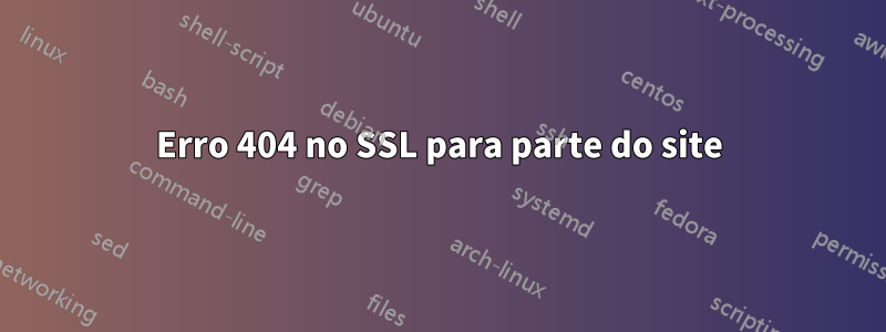 Erro 404 no SSL para parte do site