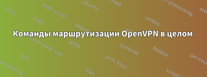 Команды маршрутизации OpenVPN в целом