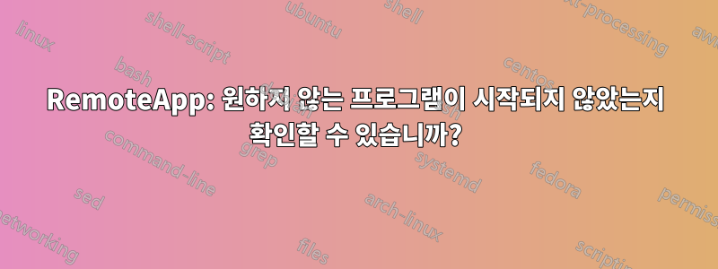 RemoteApp: 원하지 않는 프로그램이 시작되지 않았는지 확인할 수 있습니까?