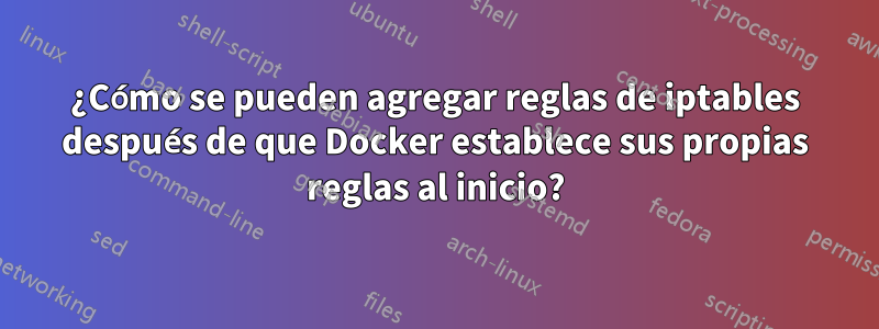 ¿Cómo se pueden agregar reglas de iptables después de que Docker establece sus propias reglas al inicio?