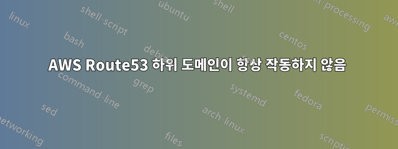 AWS Route53 하위 도메인이 항상 작동하지 않음
