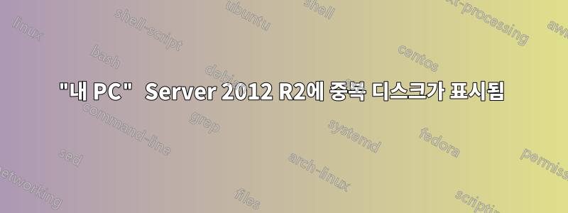 "내 PC" Server 2012 R2에 중복 디스크가 표시됨
