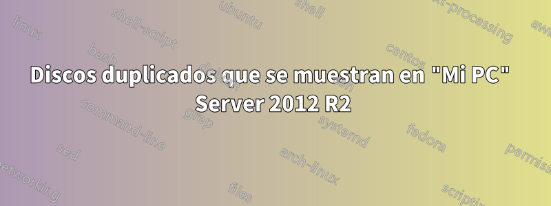 Discos duplicados que se muestran en "Mi PC" Server 2012 R2