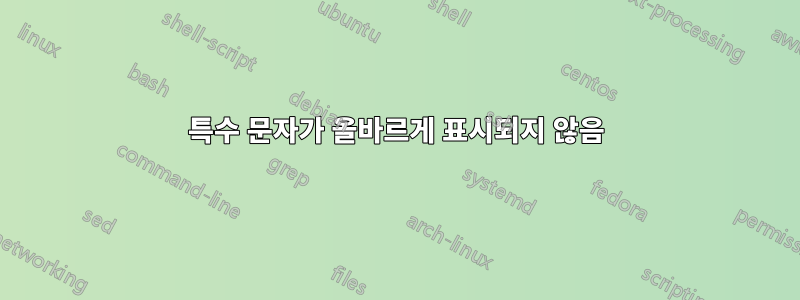 특수 문자가 올바르게 표시되지 않음
