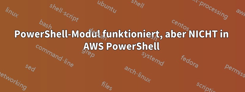 PowerShell-Modul funktioniert, aber NICHT in AWS PowerShell