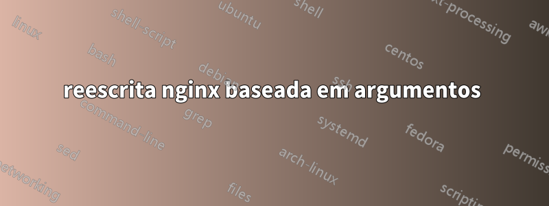 reescrita nginx baseada em argumentos