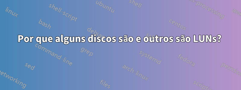 Por que alguns discos são e outros são LUNs?
