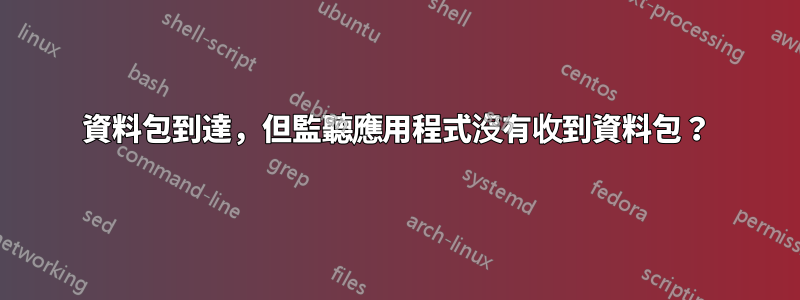 資料包到達，但監聽應用程式沒有收到資料包？