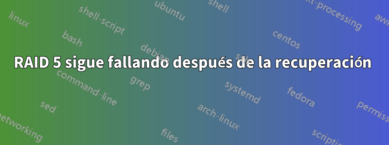 RAID 5 sigue fallando después de la recuperación