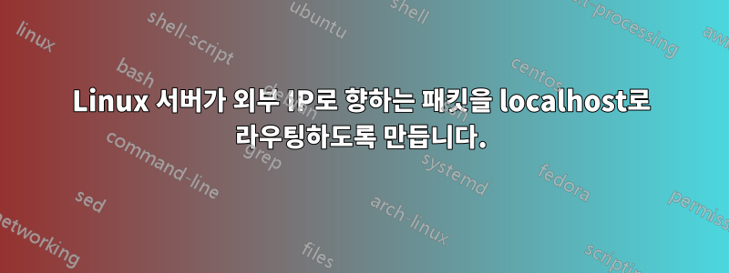 Linux 서버가 외부 IP로 향하는 패킷을 localhost로 라우팅하도록 만듭니다.