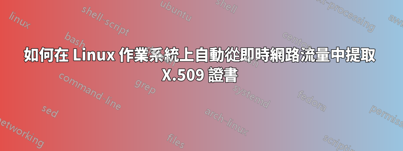 如何在 Linux 作業系統上自動從即時網路流量中提取 X.509 證書