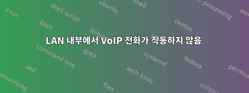 LAN 내부에서 VoIP 전화가 작동하지 않음