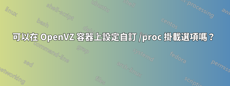 可以在 OpenVZ 容器上設定自訂 /proc 掛載選項嗎？