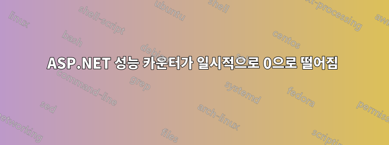 ASP.NET 성능 카운터가 일시적으로 0으로 떨어짐