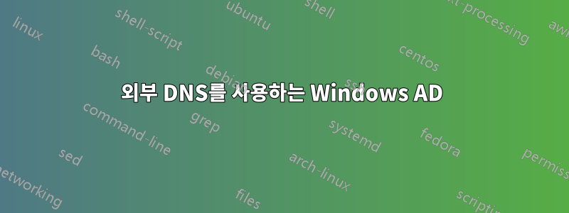 외부 DNS를 사용하는 Windows AD