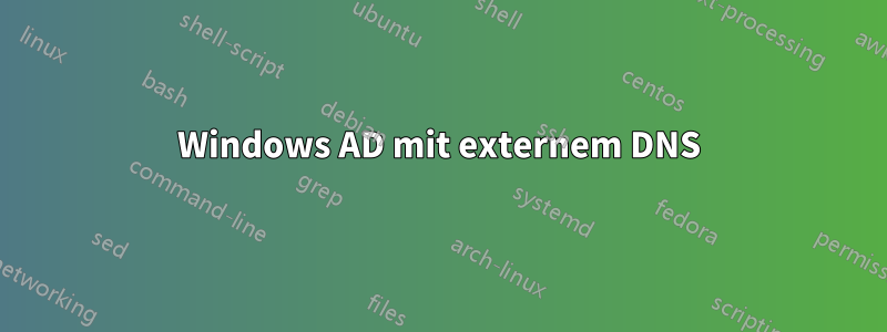 Windows AD mit externem DNS