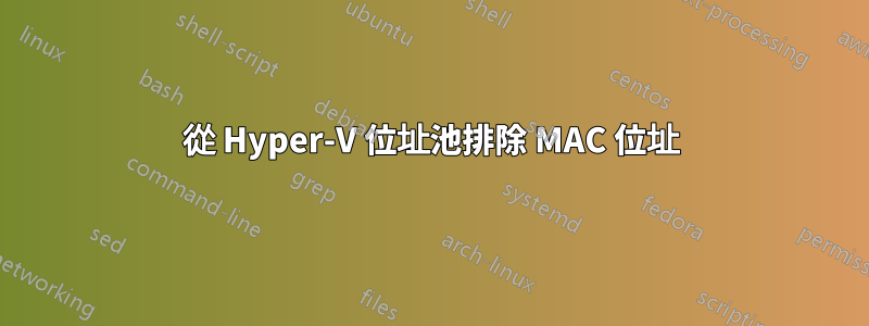 從 Hyper-V 位址池排除 MAC 位址