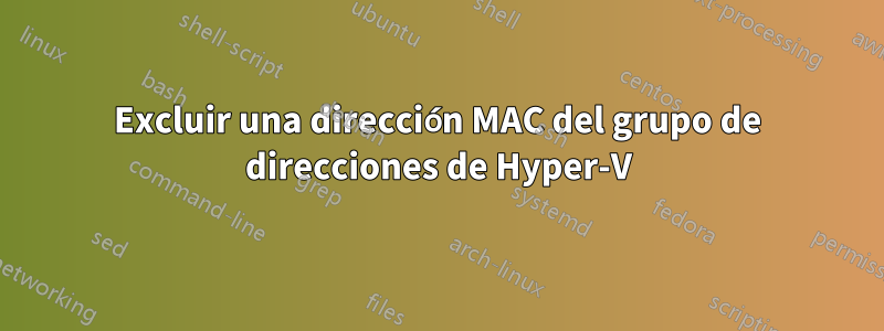 Excluir una dirección MAC del grupo de direcciones de Hyper-V