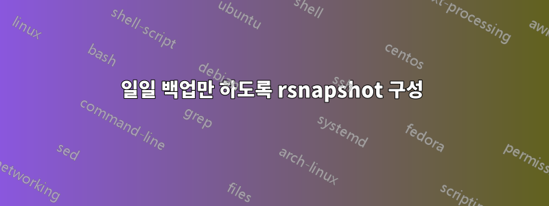 일일 백업만 하도록 rsnapshot 구성