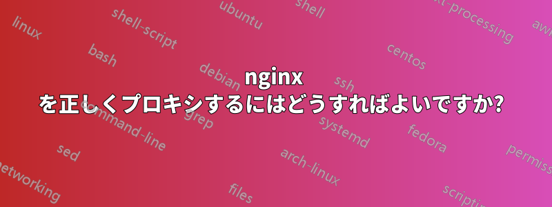 nginx を正しくプロキシするにはどうすればよいですか? 