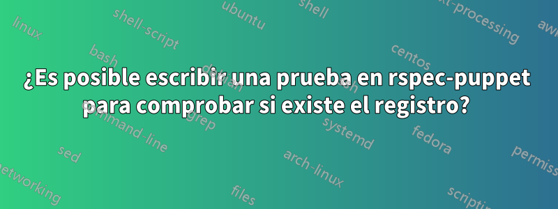 ¿Es posible escribir una prueba en rspec-puppet para comprobar si existe el registro?