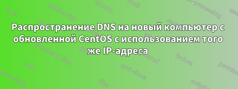 Распространение DNS на новый компьютер с обновленной CentOS с использованием того же IP-адреса