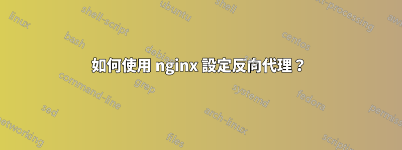 如何使用 nginx 設定反向代理？