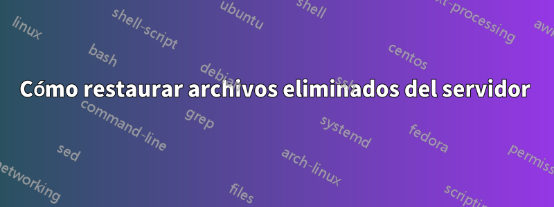 Cómo restaurar archivos eliminados del servidor