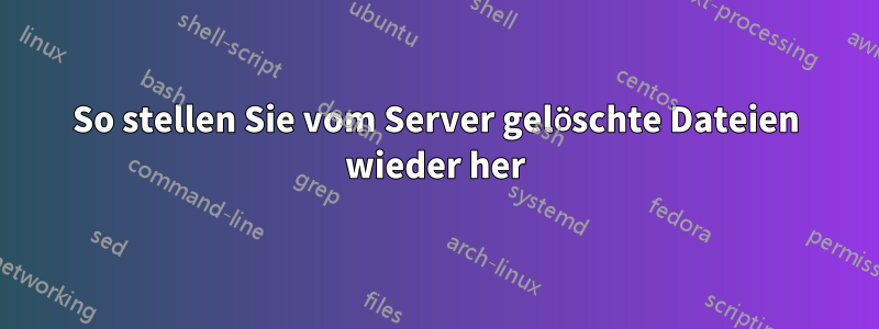 So stellen Sie vom Server gelöschte Dateien wieder her