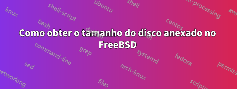 Como obter o tamanho do disco anexado no FreeBSD