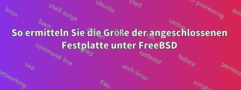 So ermitteln Sie die Größe der angeschlossenen Festplatte unter FreeBSD