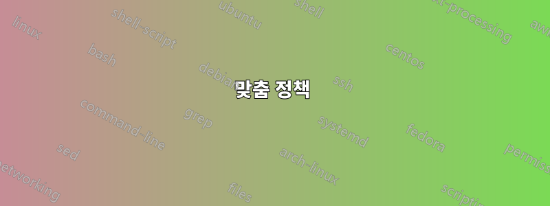 맞춤 정책