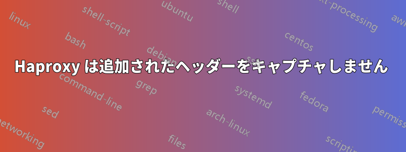 Haproxy は追加されたヘッダーをキャプチャしません