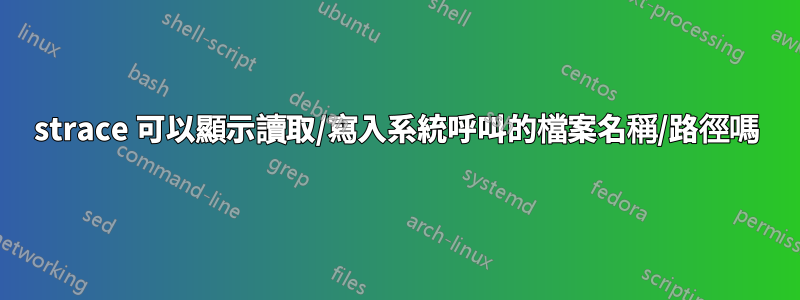 strace 可以顯示讀取/寫入系統呼叫的檔案名稱/路徑嗎