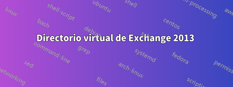 Directorio virtual de Exchange 2013