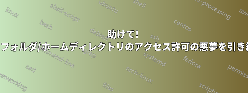 助けて! リダイレクトされたフォルダ/ホームディレクトリのアクセス許可の悪夢を引き継いでしまいました