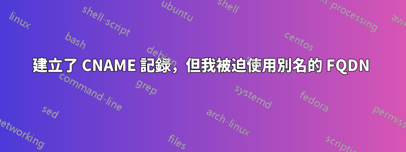 建立了 CNAME 記錄，但我被迫使用別名的 FQDN