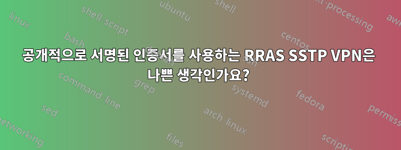 공개적으로 서명된 인증서를 사용하는 RRAS SSTP VPN은 나쁜 생각인가요?