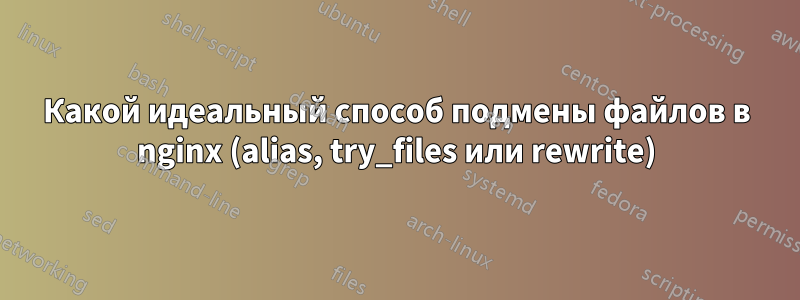 Какой идеальный способ подмены файлов в nginx (alias, try_files или rewrite)