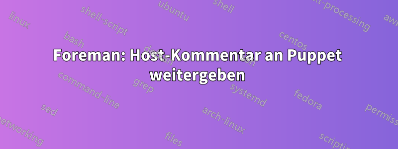 Foreman: Host-Kommentar an Puppet weitergeben