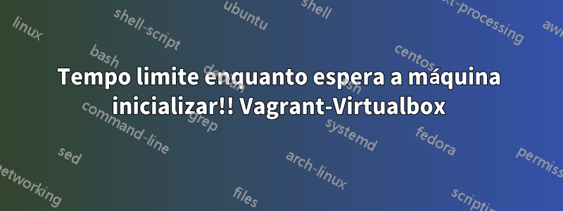 Tempo limite enquanto espera a máquina inicializar!! Vagrant-Virtualbox