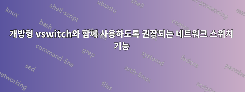 개방형 vswitch와 함께 사용하도록 권장되는 네트워크 스위치 기능