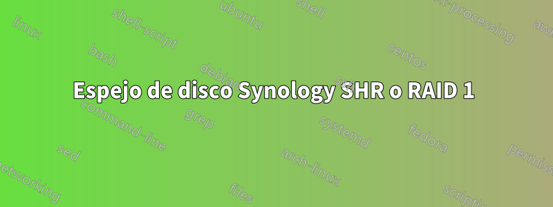 Espejo de disco Synology SHR o RAID 1