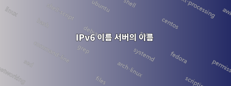 IPv6 이름 서버의 이름