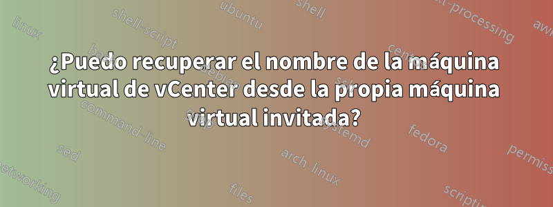 ¿Puedo recuperar el nombre de la máquina virtual de vCenter desde la propia máquina virtual invitada?